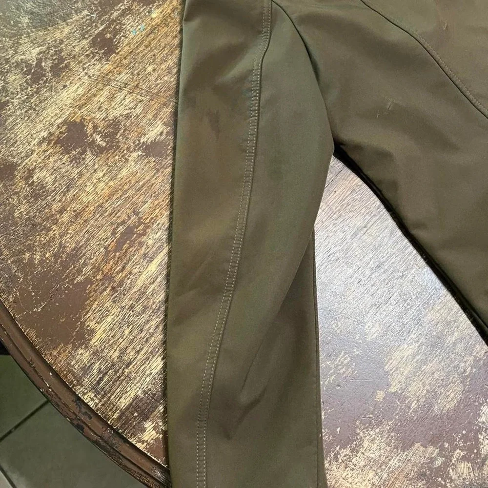 Andrew Marc Mens Olive Green Softshell Jacket Water Repellent Hooded Large